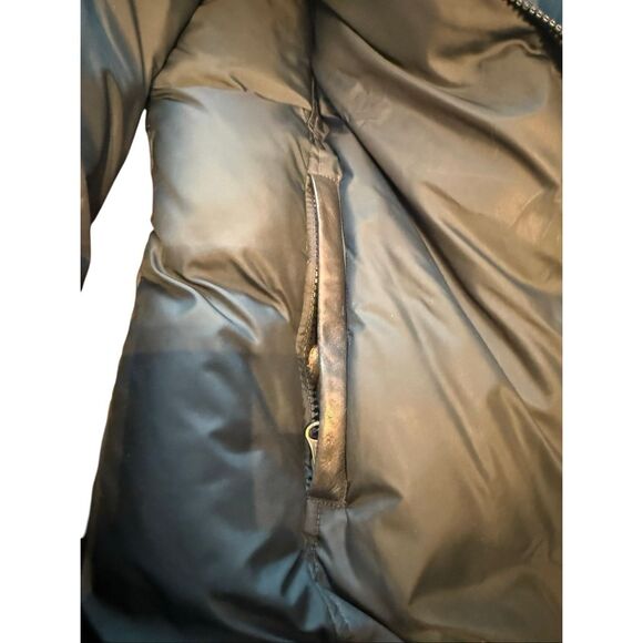 Mackage down hooded long puffer coat 2 in 1 vest sz medium women’s blue cable kn - Picture 6 of 10